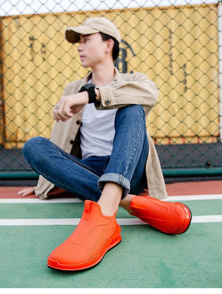 Men's Non-Slip Rubber Rain Boots – Thick Sole Work & Kitchen Shoes