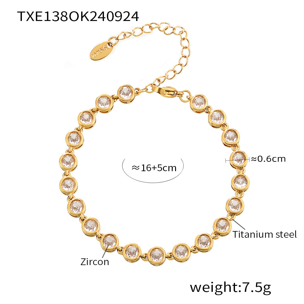 Bohemian Zircon Jewelry Set – Necklace, Earrings & Bracelet