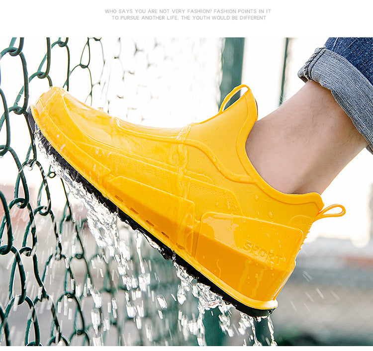 Men's Non-Slip Rubber Rain Boots – Thick Sole Work & Kitchen Shoes