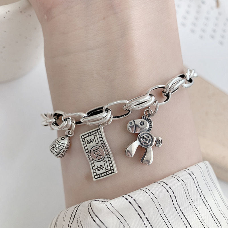 Six-Pointed Star Sterling Silver Bracelet – Couple & Stackable