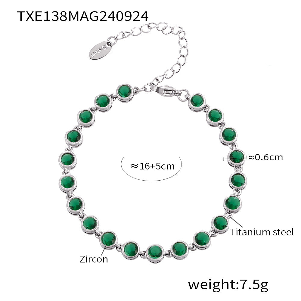Bohemian Zircon Jewelry Set – Necklace, Earrings & Bracelet