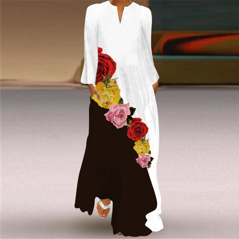 Butterfly Print Long Dress
