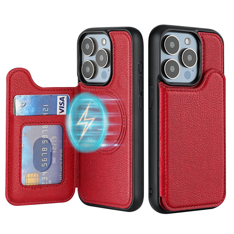 MagSafe iPhone Leather Wallet Case with Card Slot