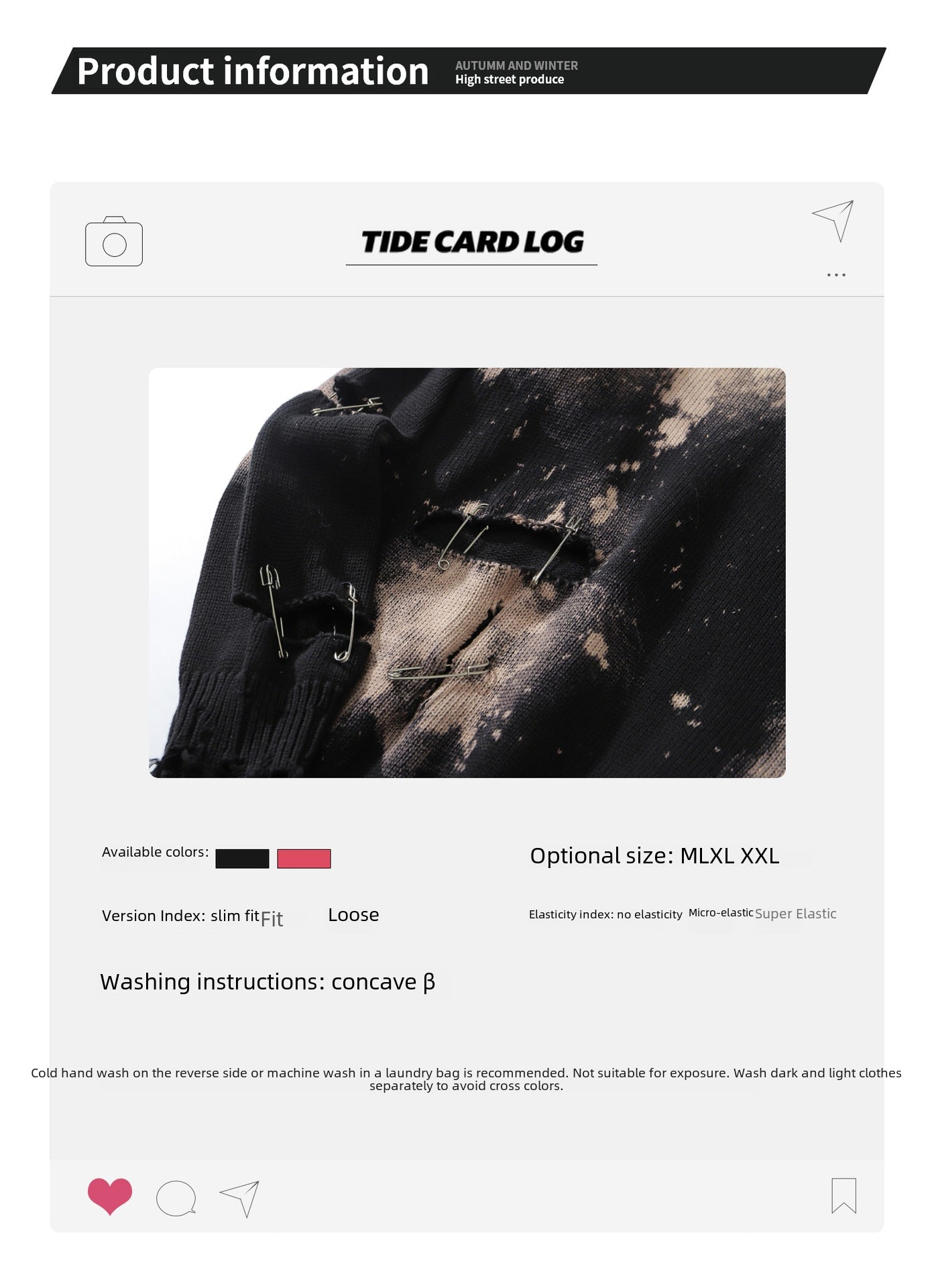 Faded Ripped Unisex Streetwear Sweater