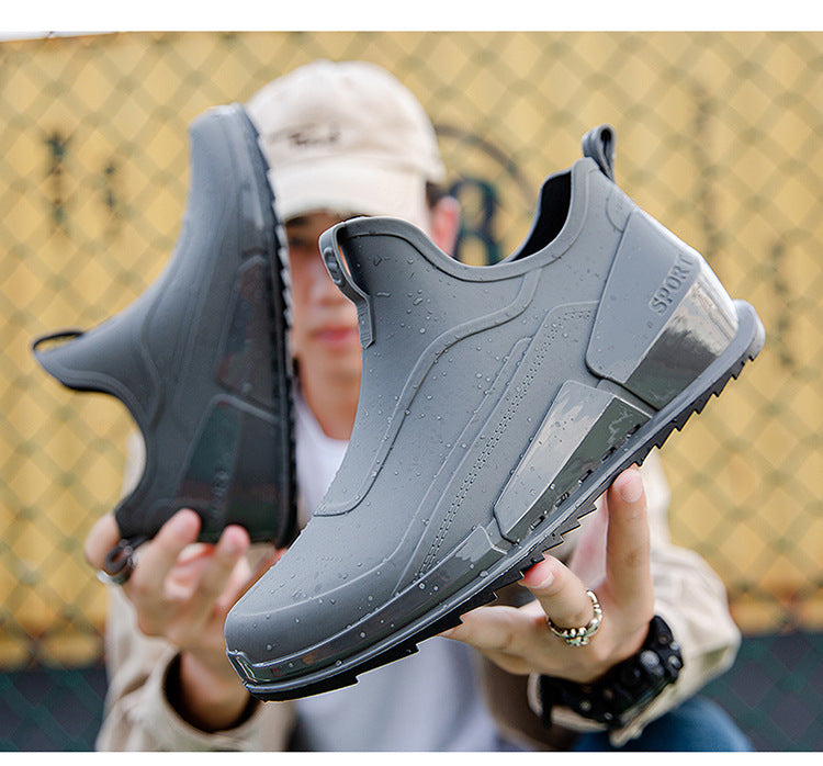 Men's Non-Slip Rubber Rain Boots – Thick Sole Work & Kitchen Shoes