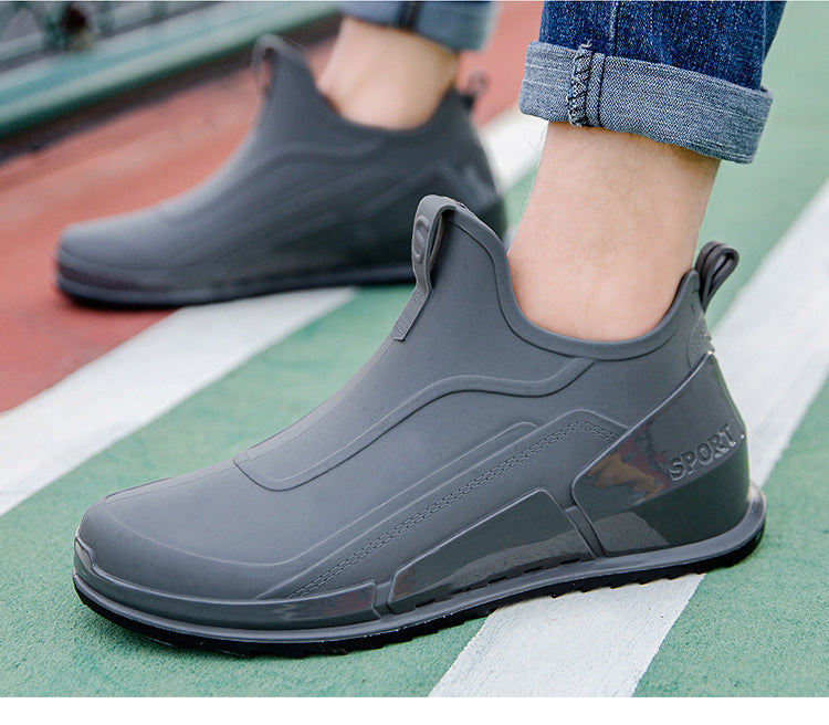 Men's Non-Slip Rubber Rain Boots – Thick Sole Work & Kitchen Shoes