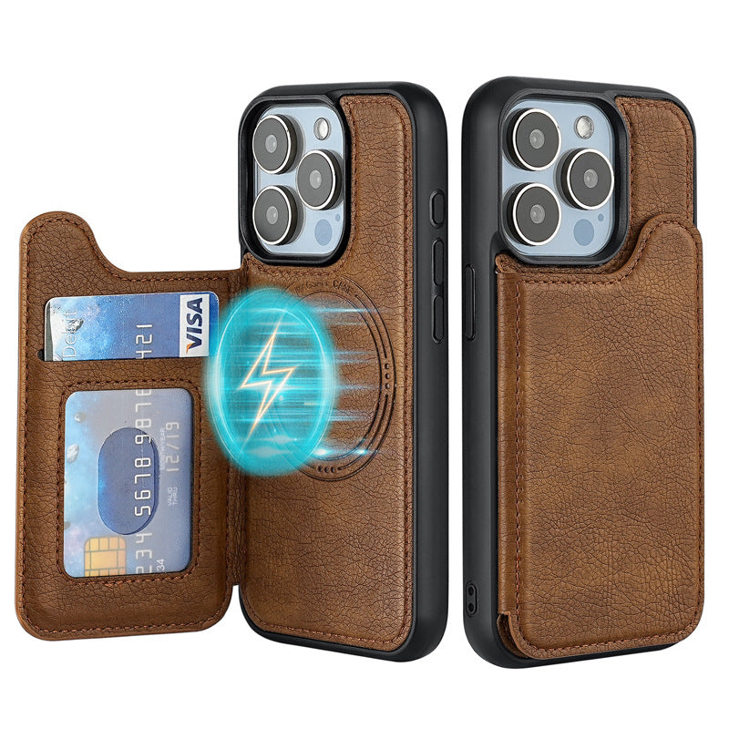 MagSafe iPhone Leather Wallet Case with Card Slot