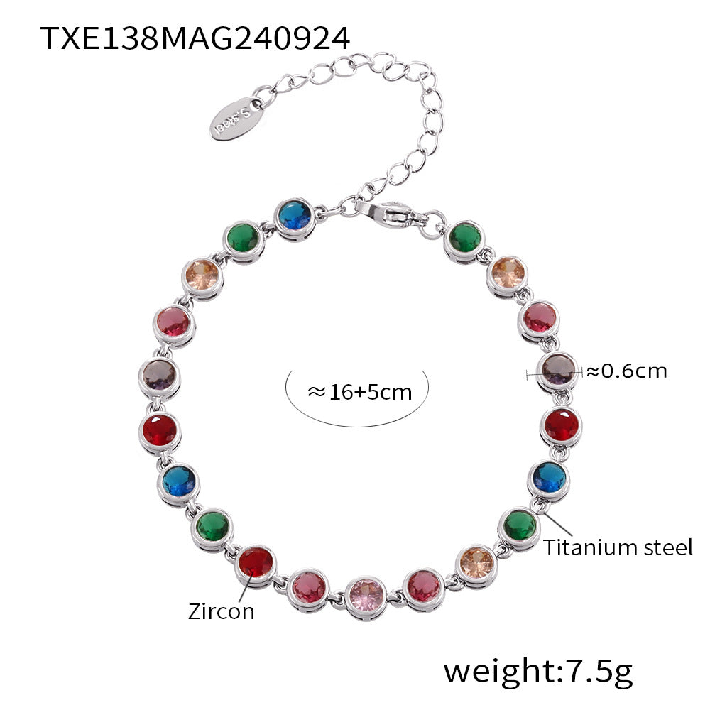 Bohemian Zircon Jewelry Set – Necklace, Earrings & Bracelet