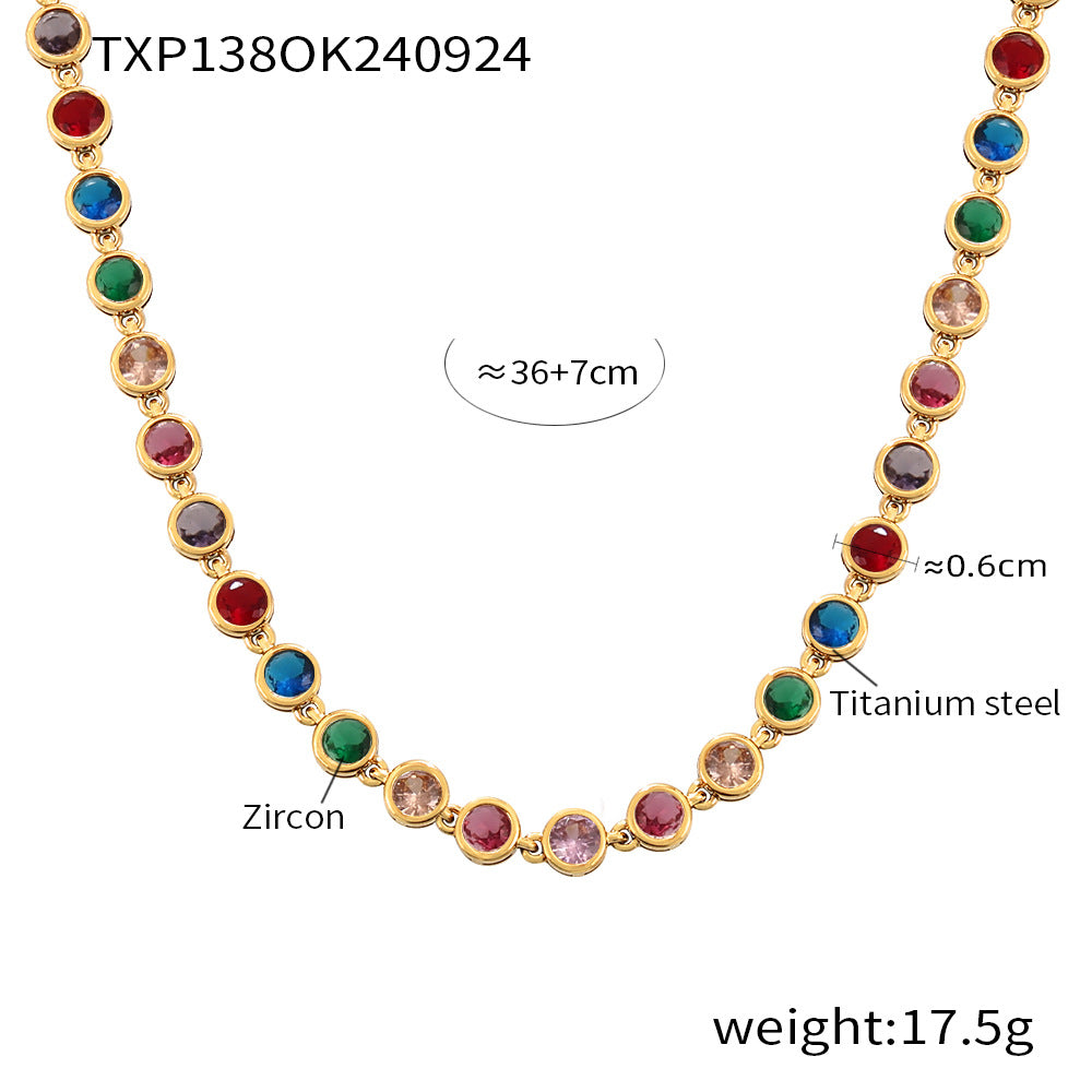Bohemian Zircon Jewelry Set – Necklace, Earrings & Bracelet