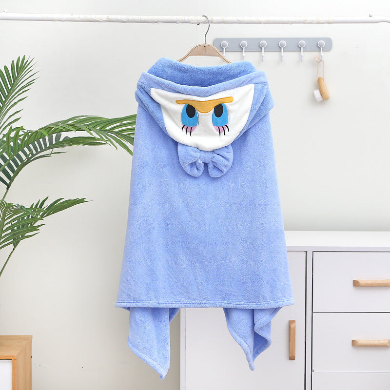 Baby Hooded Coral Fleece Bathrobe & Bath Cape