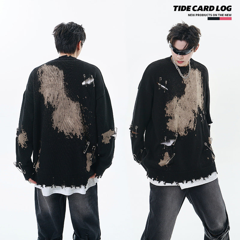Faded Ripped Unisex Streetwear Sweater