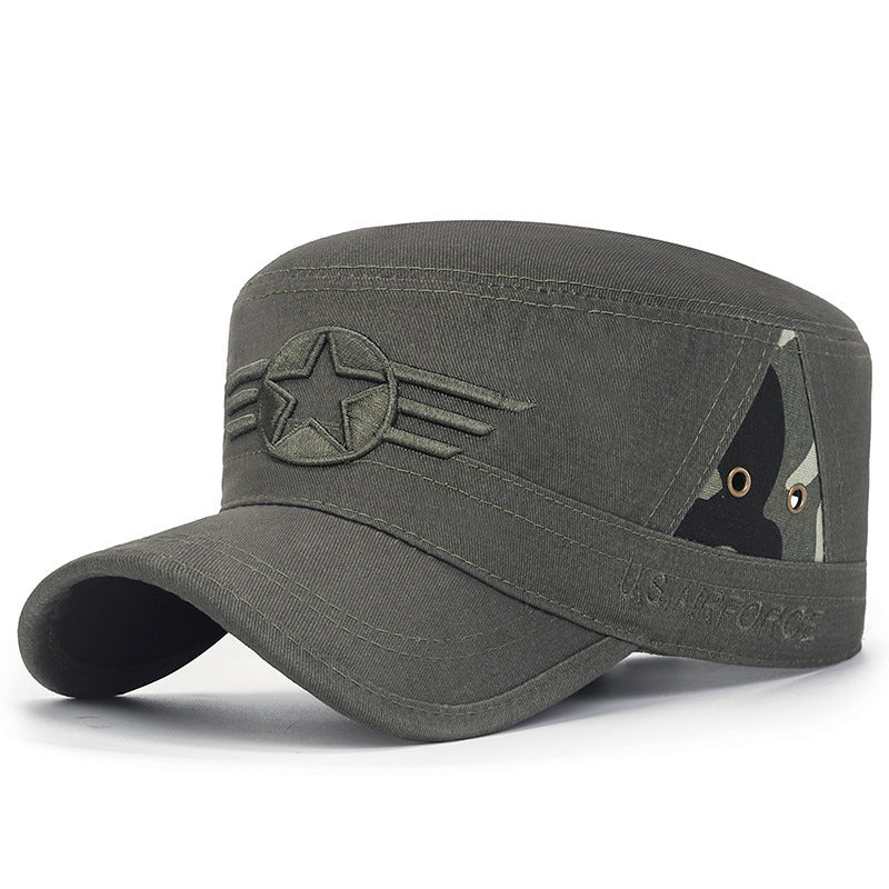 Spring and Summer New Fashion All-match Hat Men's Outdoor Cotton Sunshade Camouflage Flat Hat Sports Casual Sunscreen Hat
