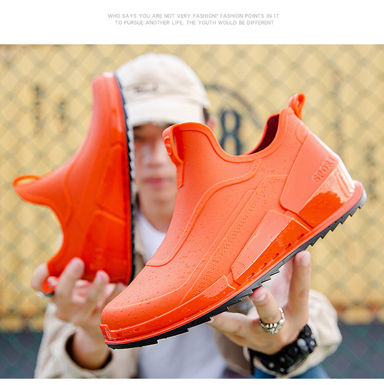 Men's Non-Slip Rubber Rain Boots – Thick Sole Work & Kitchen Shoes