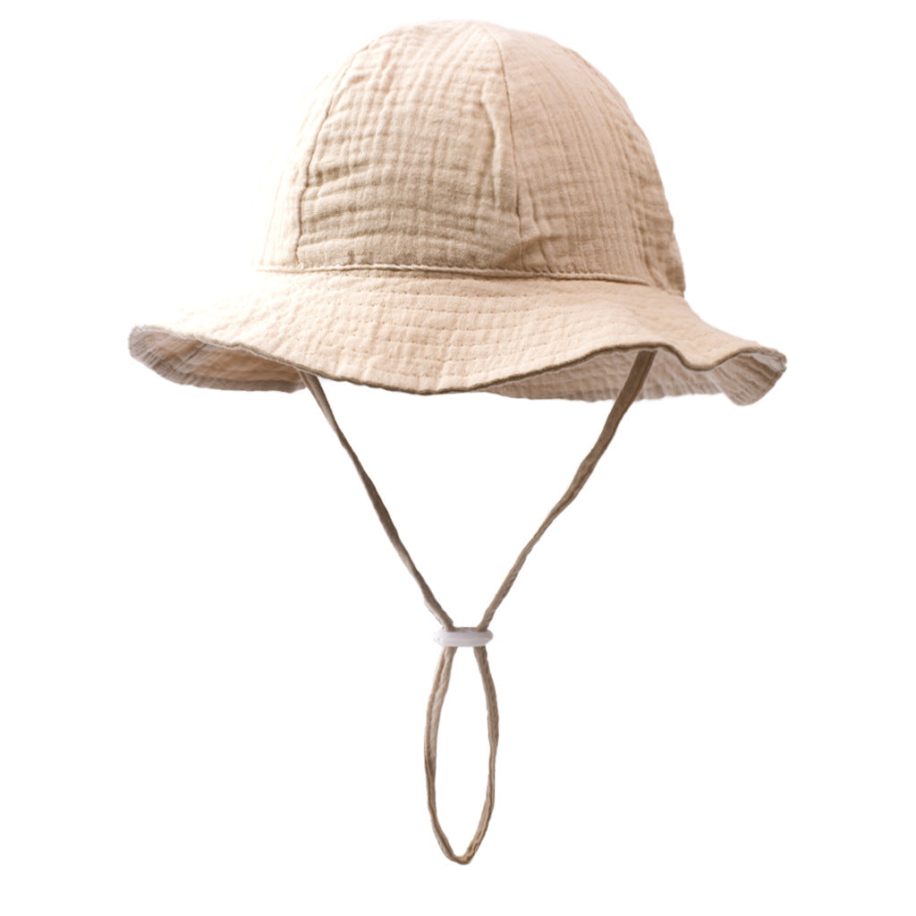 Baby Pure Cotton Basin Hat Anti-Sun Breathable Baby Fisherman Hat