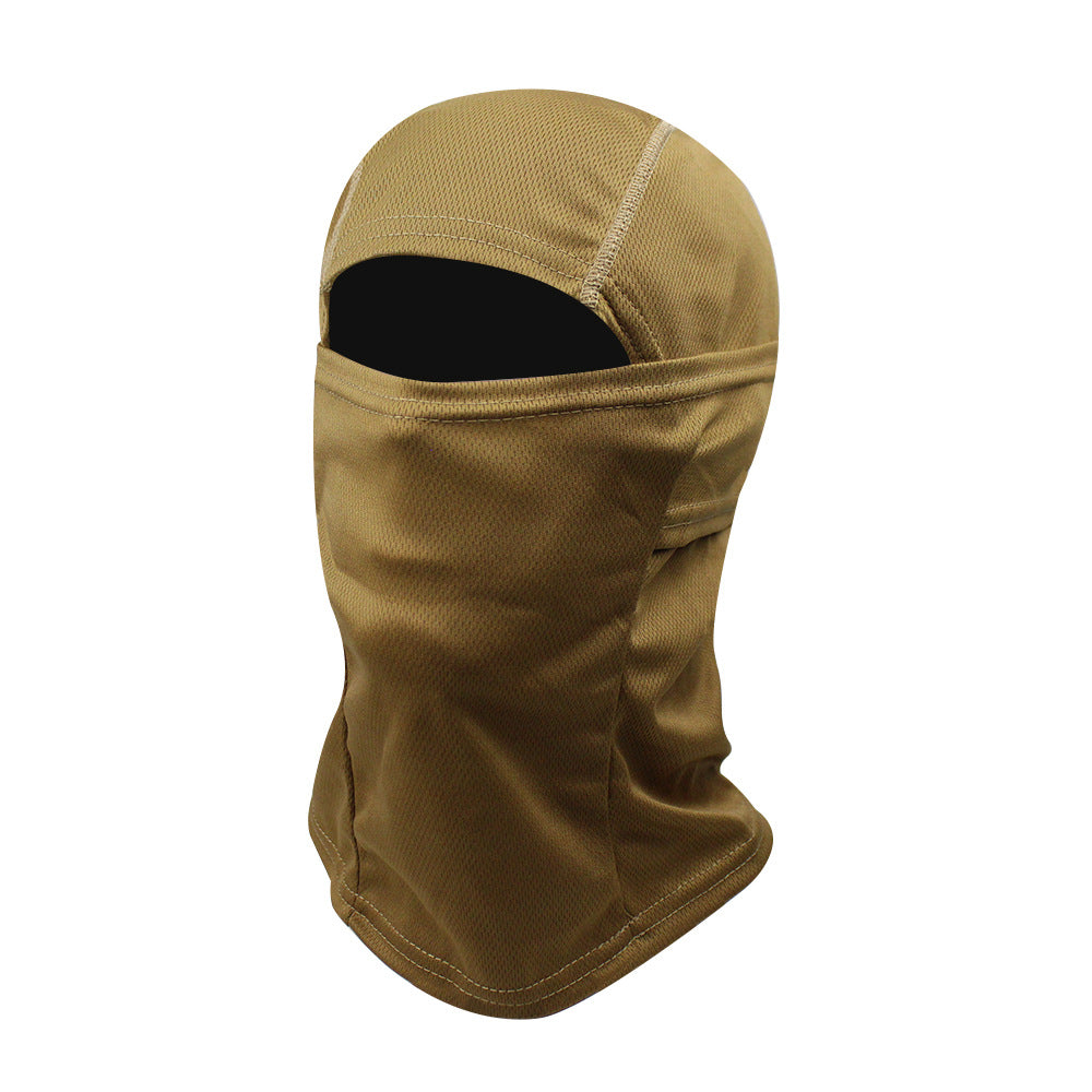 Camo Tactical Fisherman Hat  Mountaineering Training Sunshade Round Edge Hat Mask Two-piece Set