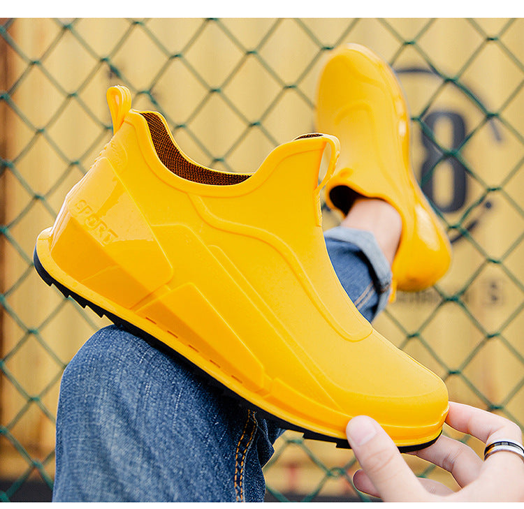 Men's Non-Slip Rubber Rain Boots – Thick Sole Work & Kitchen Shoes