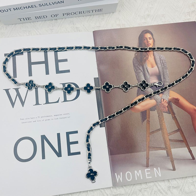 Women's Four-Leaf Clover Chain Belt
