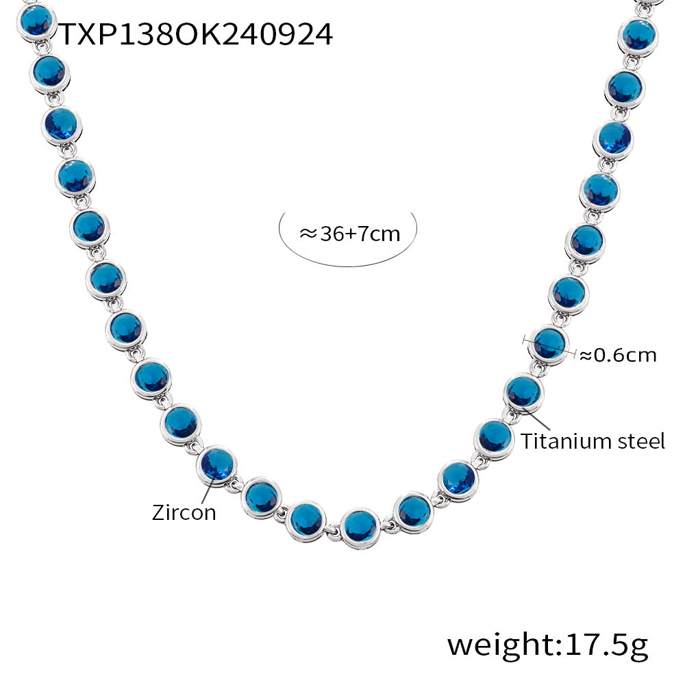 Bohemian Zircon Jewelry Set – Necklace, Earrings & Bracelet