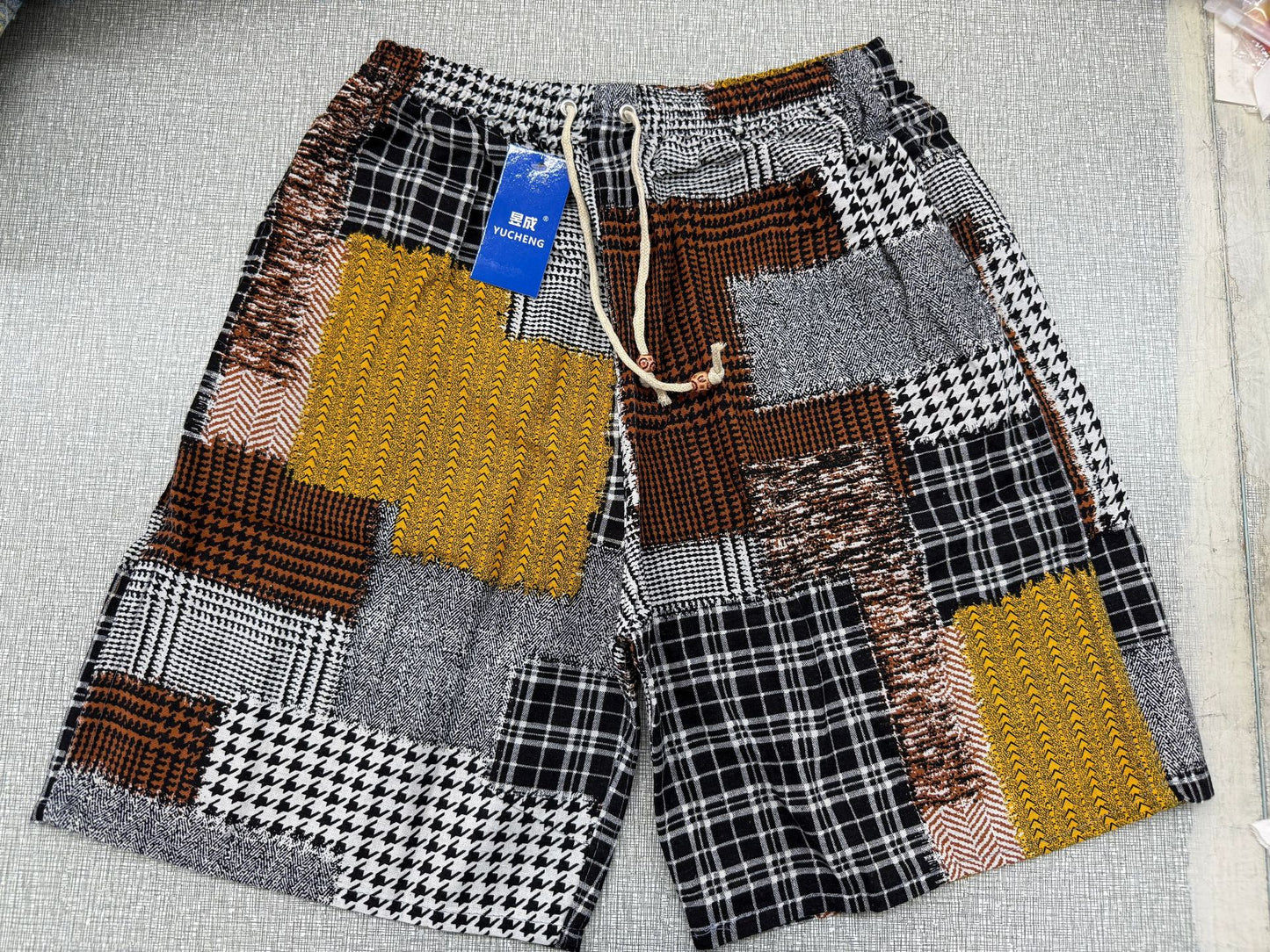 Men's Cotton Linen Printed Beach Shorts