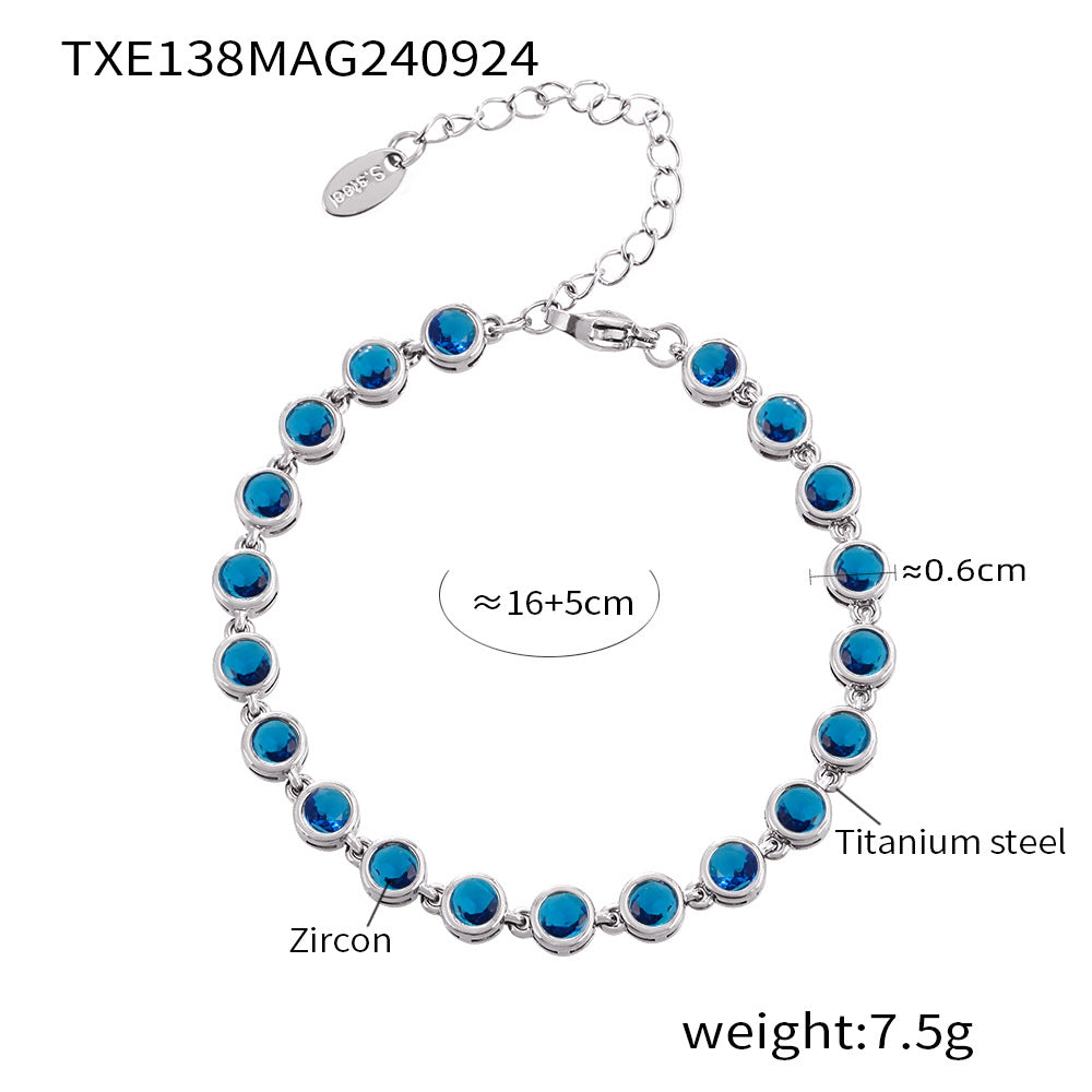 Bohemian Zircon Jewelry Set – Necklace, Earrings & Bracelet