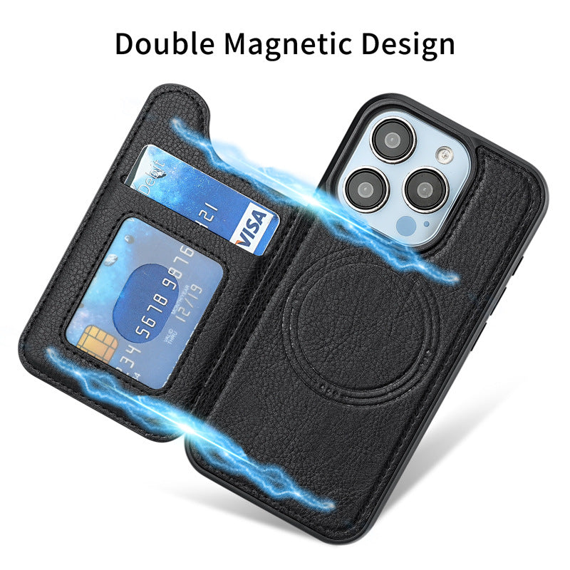 MagSafe iPhone Leather Wallet Case with Card Slot