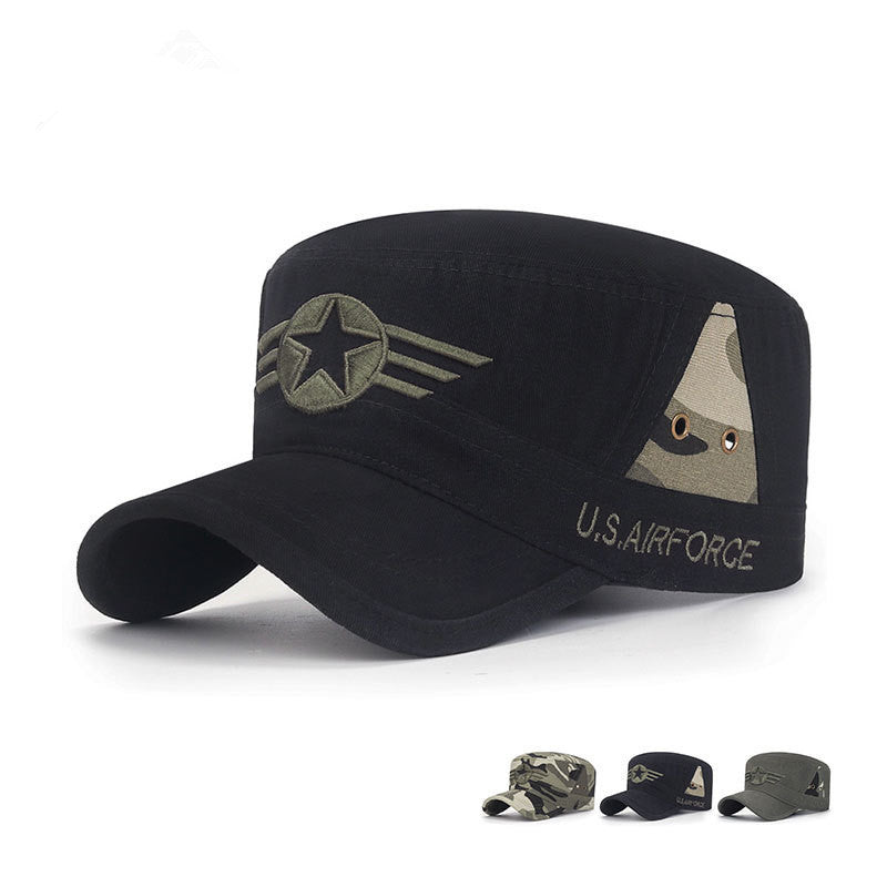 Spring and Summer New Fashion All-match Hat Men's Outdoor Cotton Sunshade Camouflage Flat Hat Sports Casual Sunscreen Hat