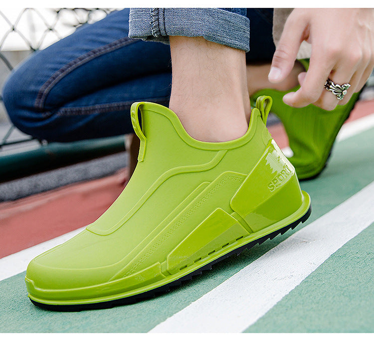 Men's Non-Slip Rubber Rain Boots – Thick Sole Work & Kitchen Shoes