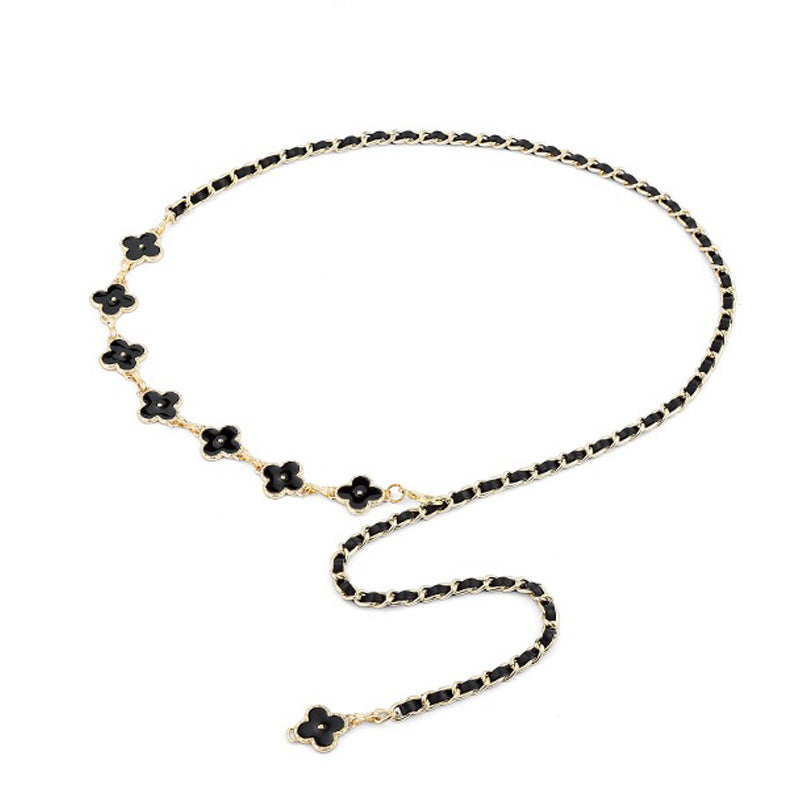 Women's Four-Leaf Clover Chain Belt