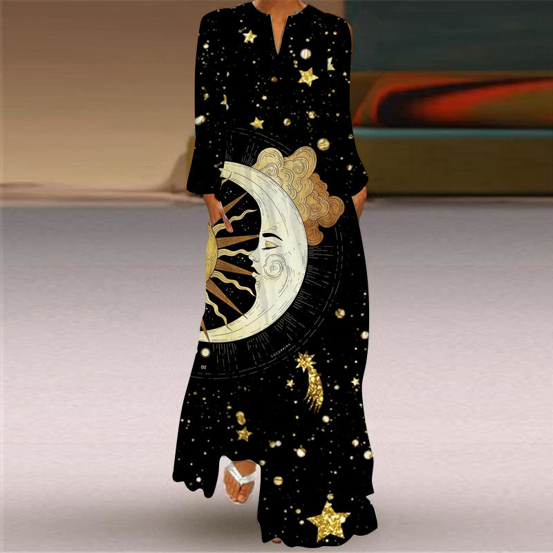 Butterfly Print Long Dress