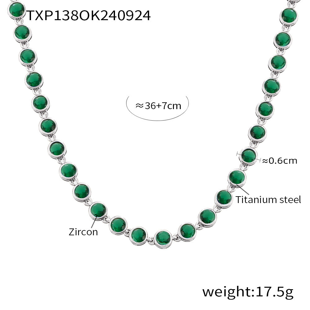 Bohemian Zircon Jewelry Set – Necklace, Earrings & Bracelet