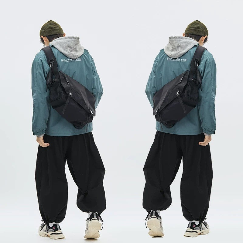 Men's Large Capacity Nylon Crossbody Satchel Bag – Streetwear Style