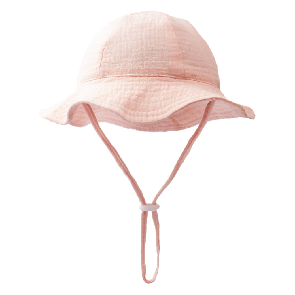 Baby Pure Cotton Basin Hat Anti-Sun Breathable Baby Fisherman Hat