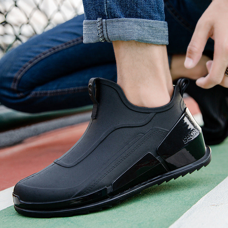 Men's Non-Slip Rubber Rain Boots – Thick Sole Work & Kitchen Shoes