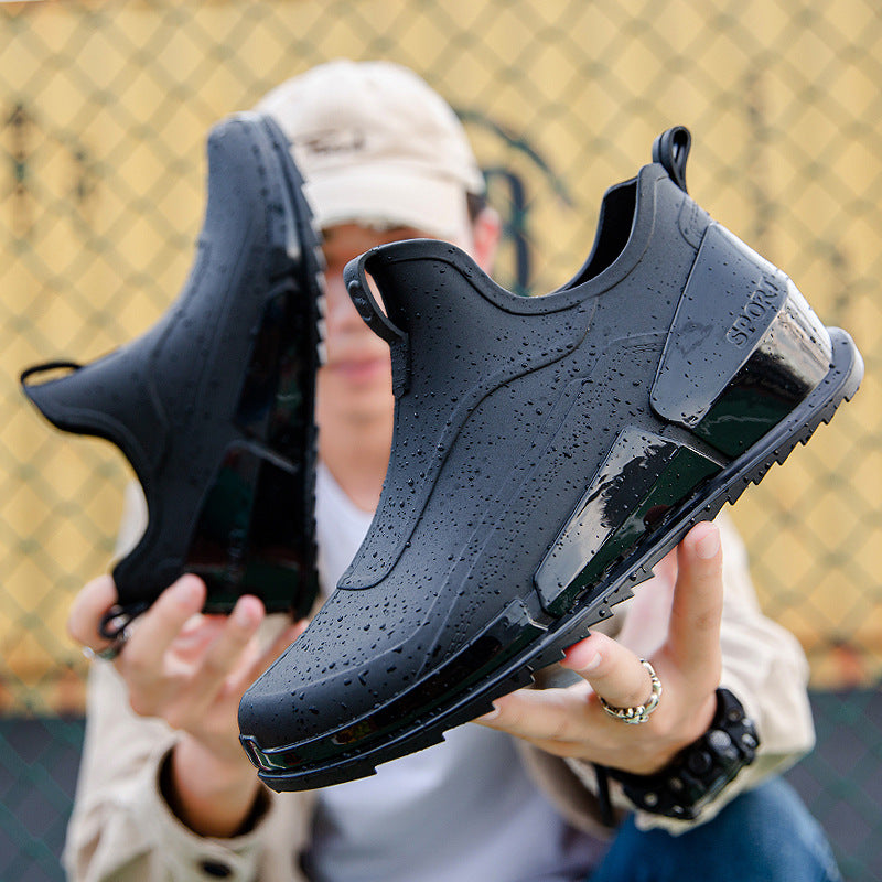 Men's Non-Slip Rubber Rain Boots – Thick Sole Work & Kitchen Shoes