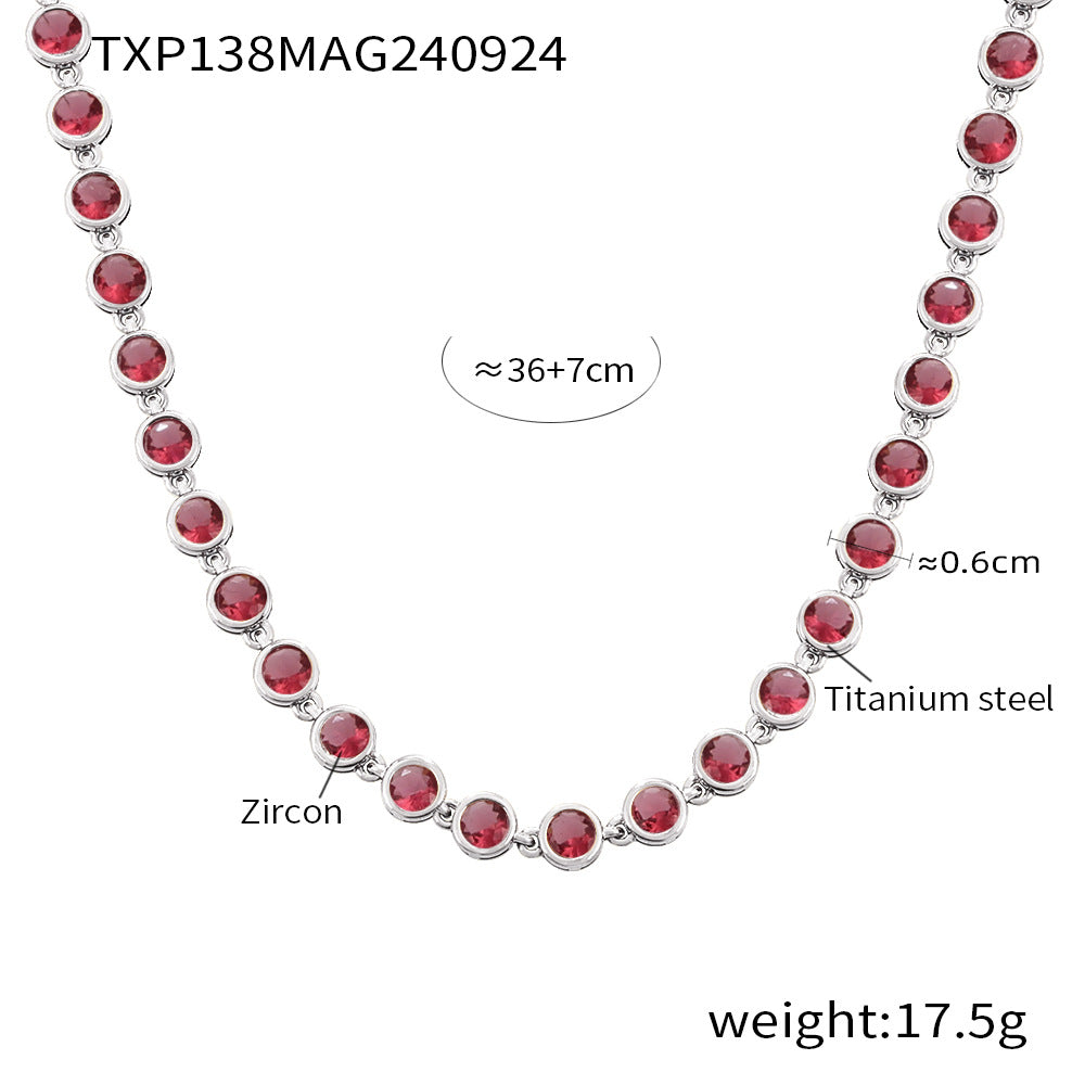 Bohemian Zircon Jewelry Set – Necklace, Earrings & Bracelet