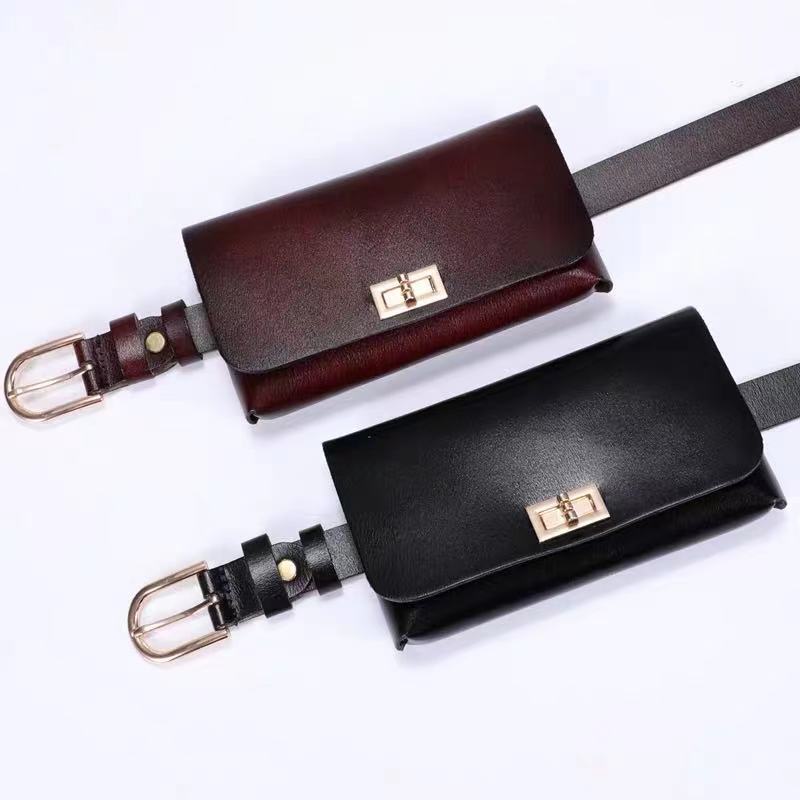 New Ladies Cowhide Belt Genuine Leather Waist Bag All-match Decorative Skirt Trouser Belt