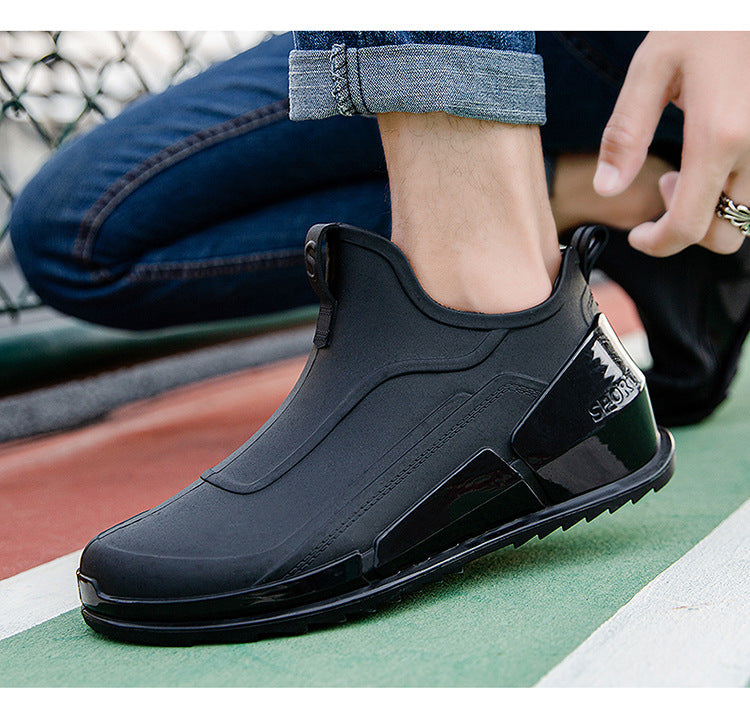 Men's Non-Slip Rubber Rain Boots – Thick Sole Work & Kitchen Shoes