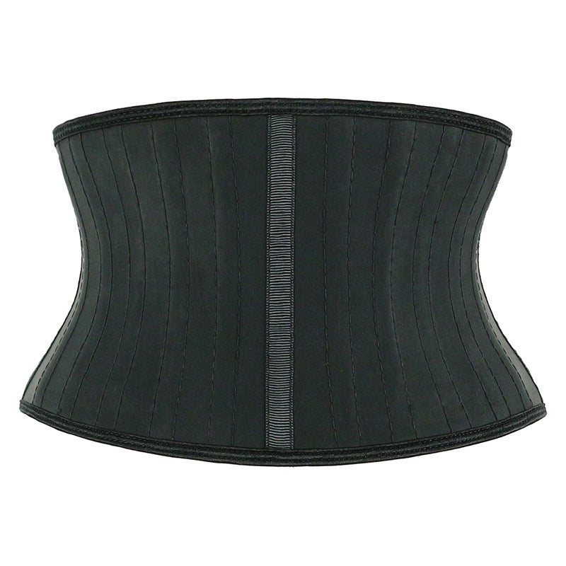 18cm short sports belly belt 25 bone three rows 9 hook matte leather rubber waist waist plastic belt cross border