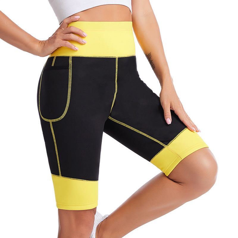 High-Waisted Tummy Control Sweat Fitness Pants for Amazon, Cross-Border Leg Shaping, Butt Lifting, Fitness Waist Trainer, Yoga Shapewear Pants