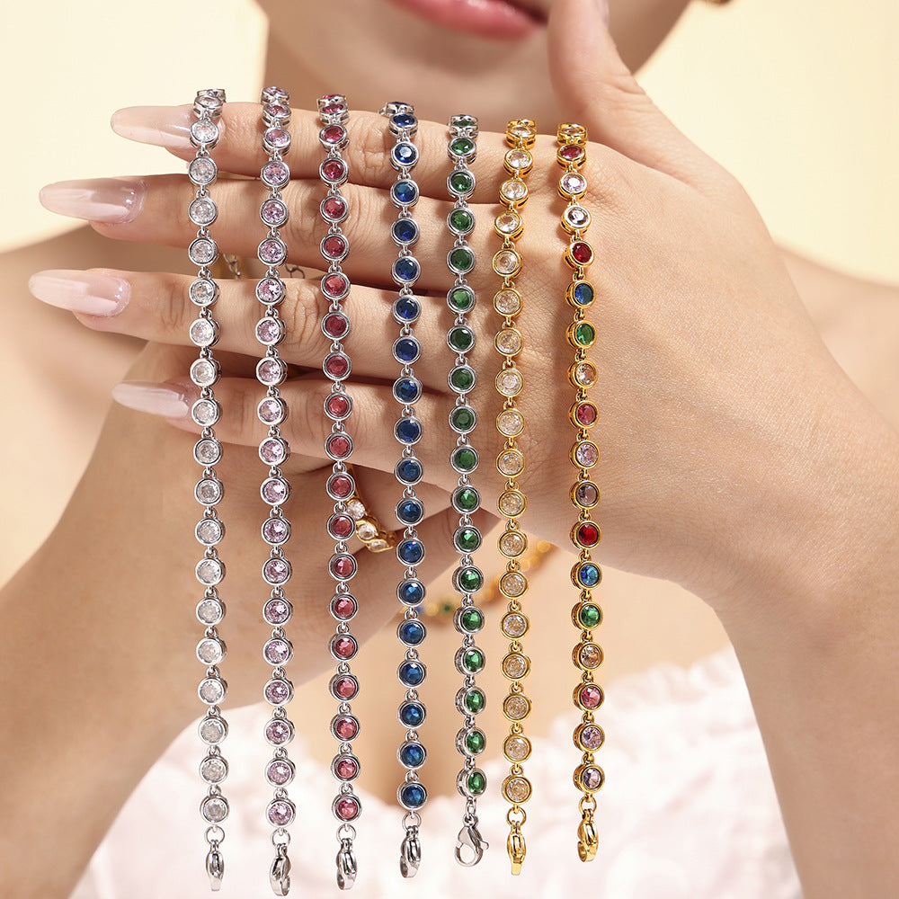 Bohemian Zircon Jewelry Set – Necklace, Earrings & Bracelet