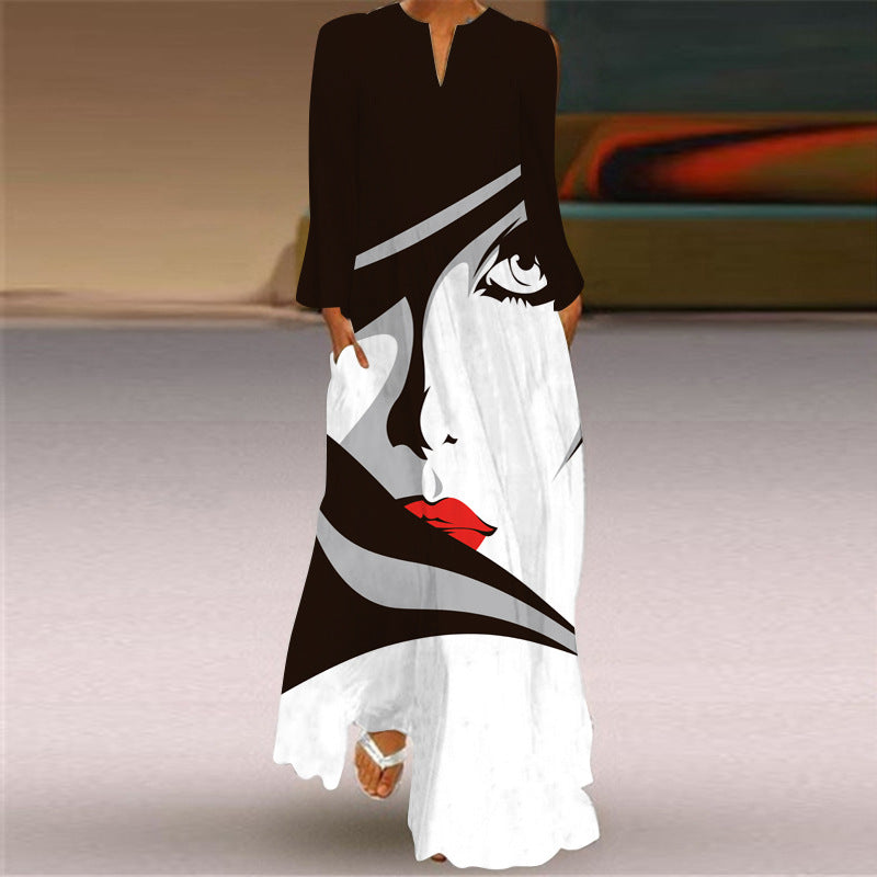 Butterfly Print Long Dress