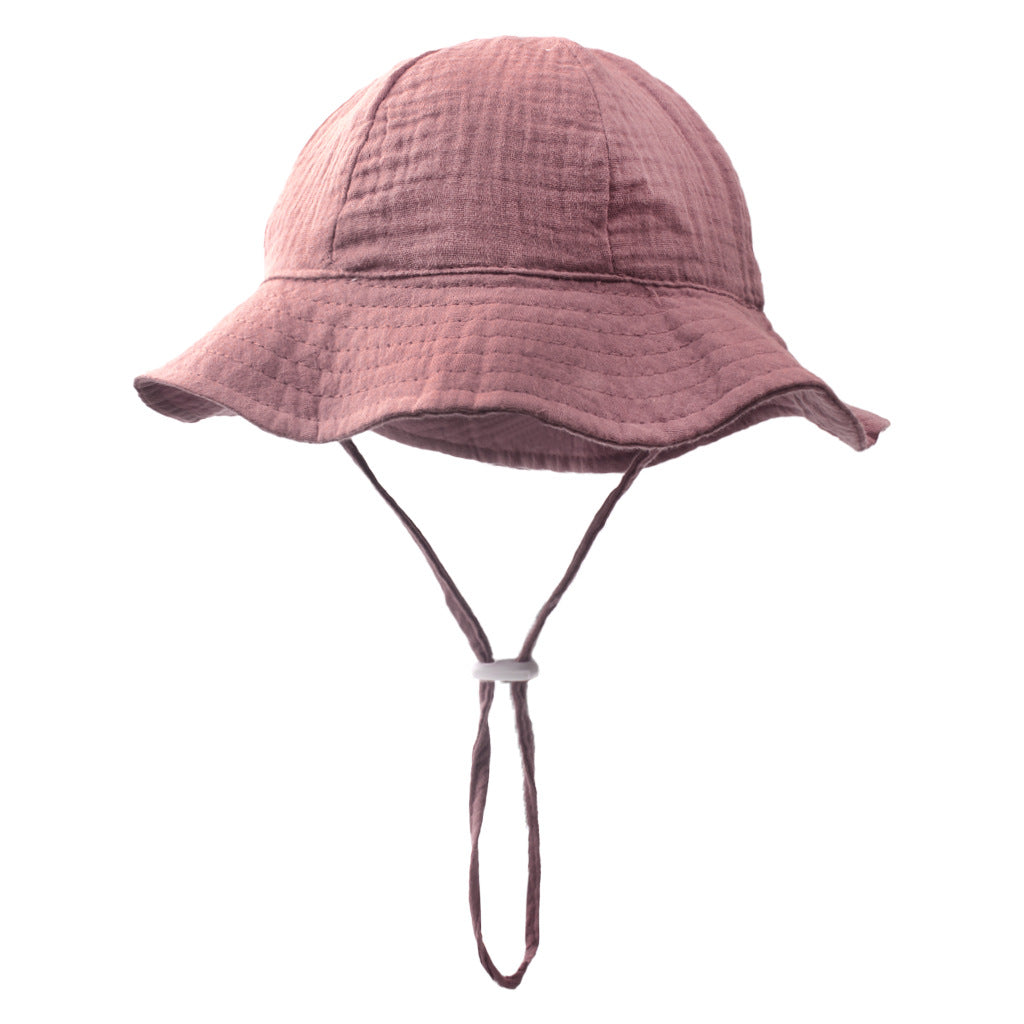Baby Pure Cotton Basin Hat Anti-Sun Breathable Baby Fisherman Hat