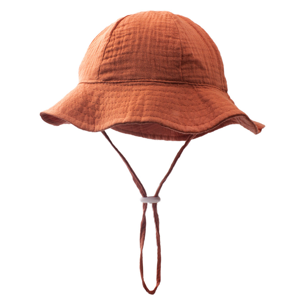 Baby Pure Cotton Basin Hat Anti-Sun Breathable Baby Fisherman Hat
