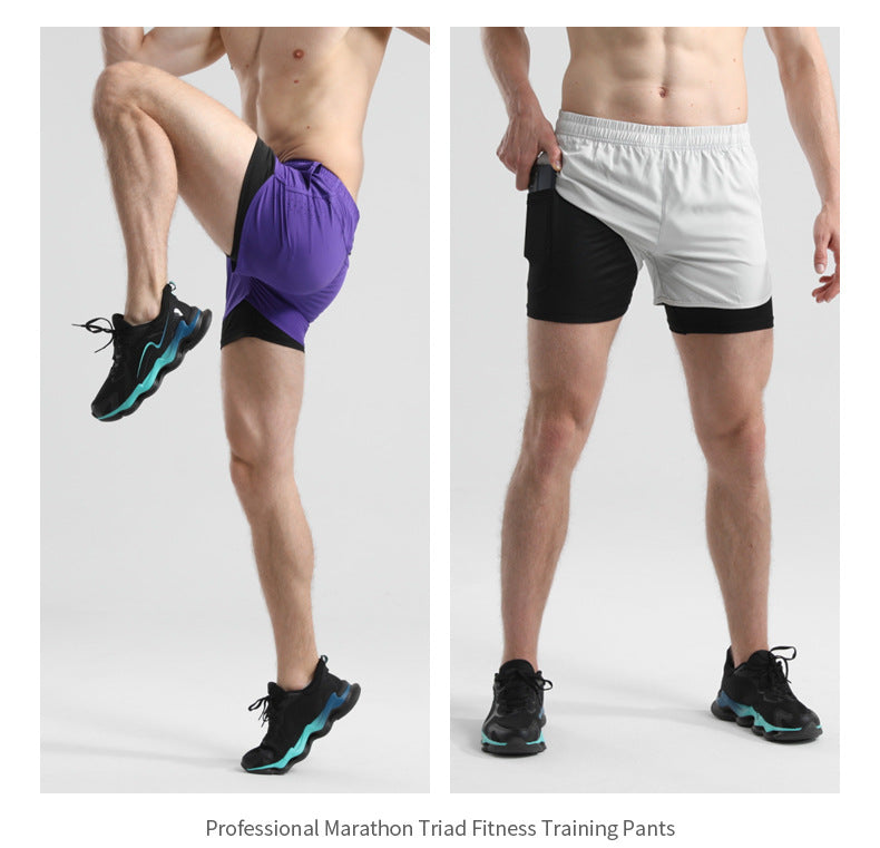 Men's Quick-drying Sports Shorts with Invisible Pocket for Mobile Phone