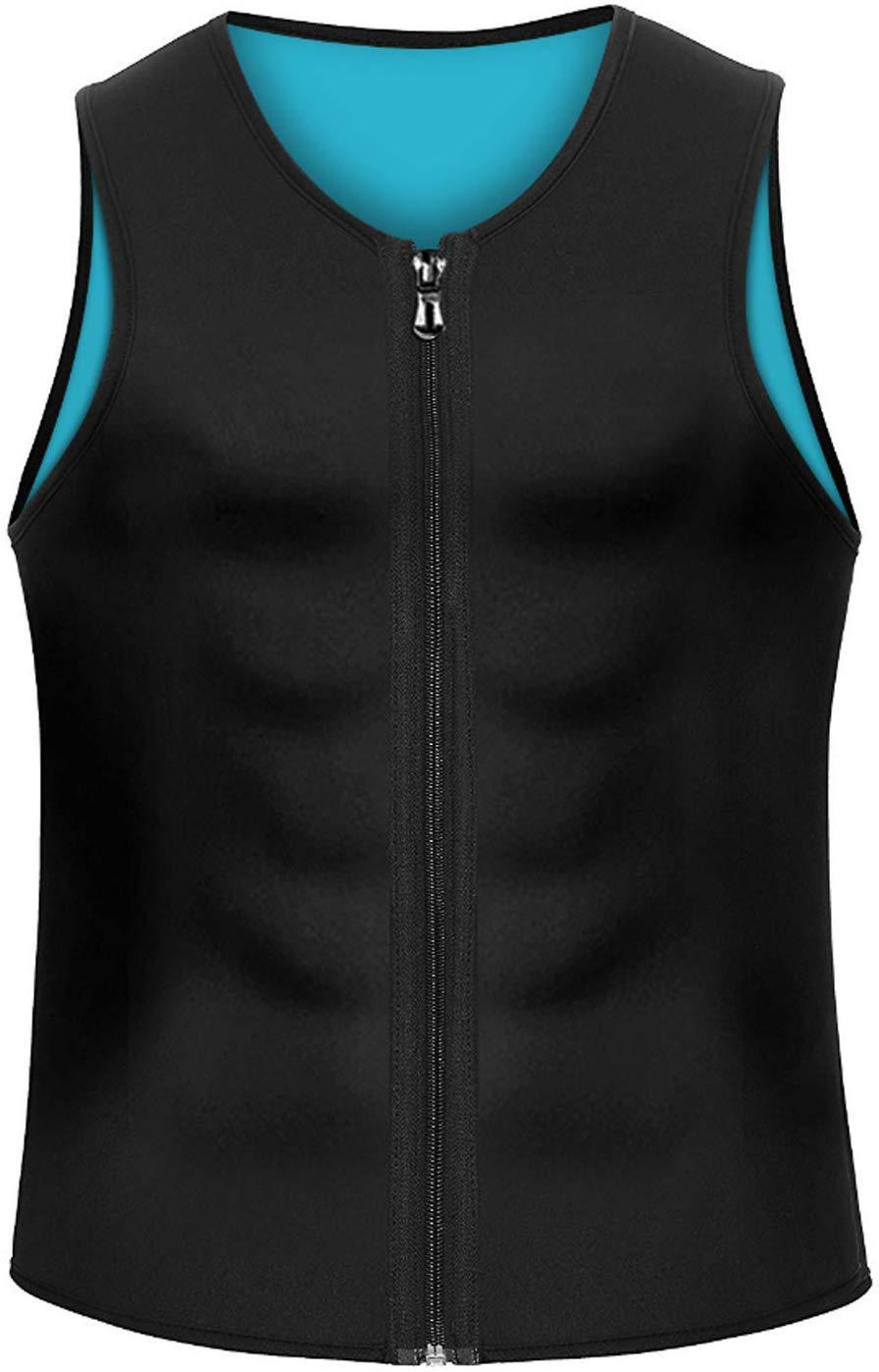 European and American Men's Fitness Bundle Neoprene Sports Sweat Abdominal Body Shaper Zipper Vest Fitness Wear