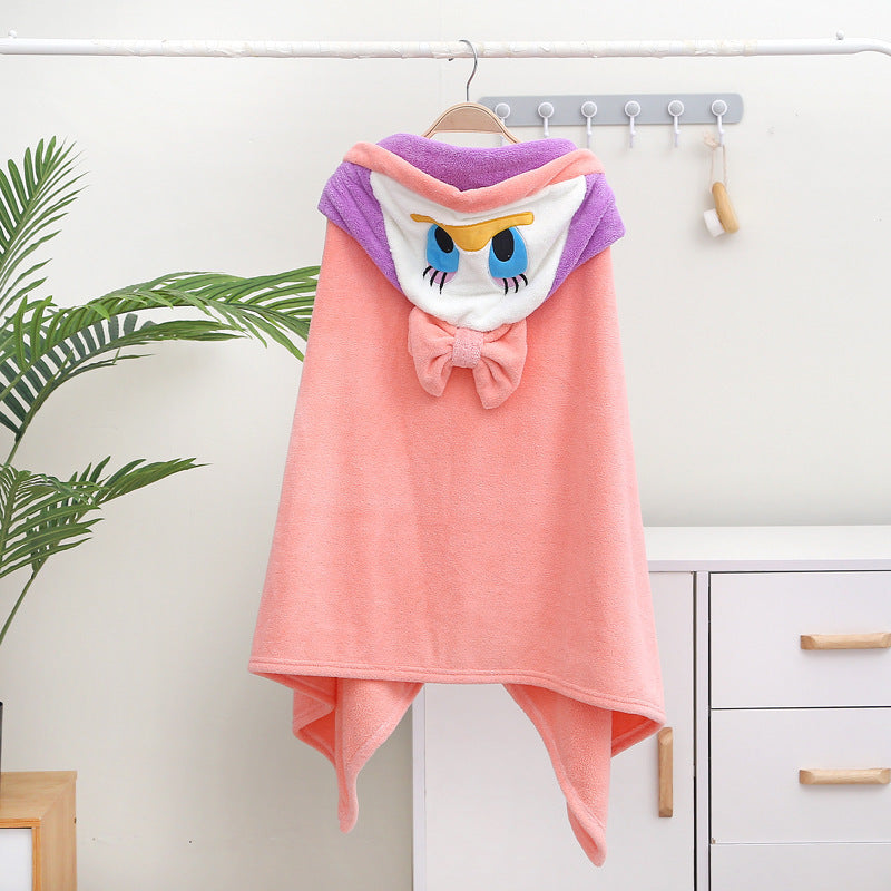 Baby Hooded Coral Fleece Bathrobe & Bath Cape