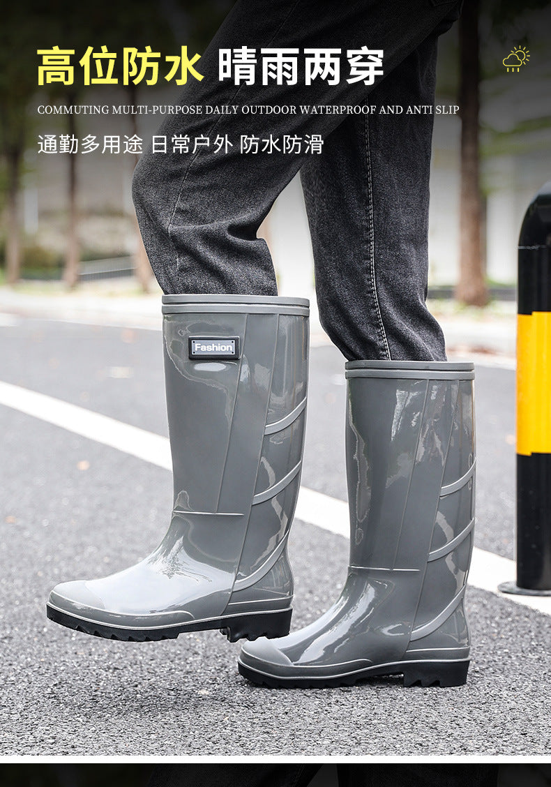 Men's Waterproof Fleece-Lined Rain Boots