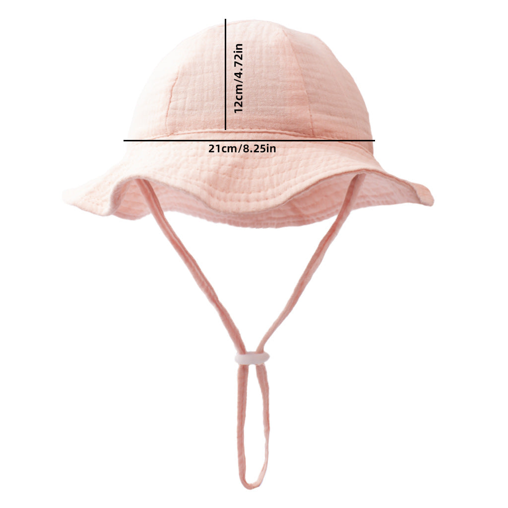 Baby Pure Cotton Basin Hat Anti-Sun Breathable Baby Fisherman Hat