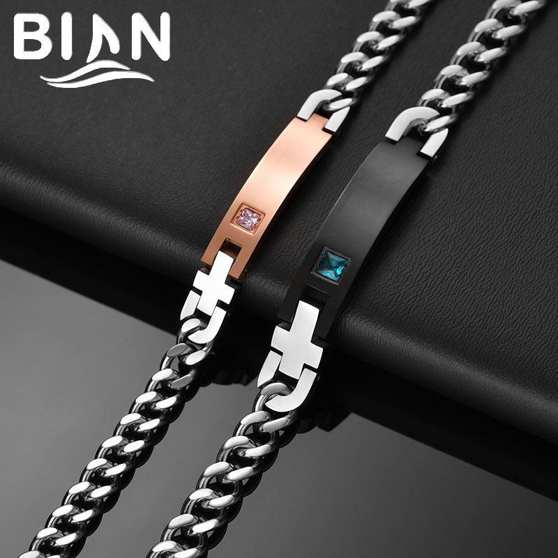 Stainless Steel Couple Bracelet Set